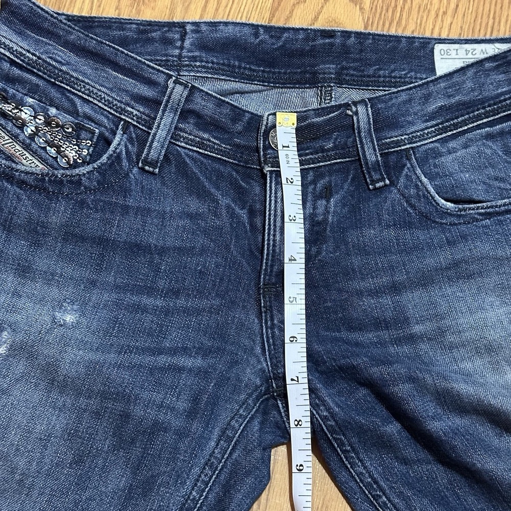 DIESEL Jeans Women's LOWKY 008B9 Low Rise Straight Distressed W24 L30 (32x31.5) - Picture 6 of 14